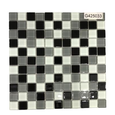 China Flooring China Manufacturer Crystal Gray Black White Bathroom Interior Sticker Piscina Wall Tile Square Glass Pool Wall Mosaics for sale