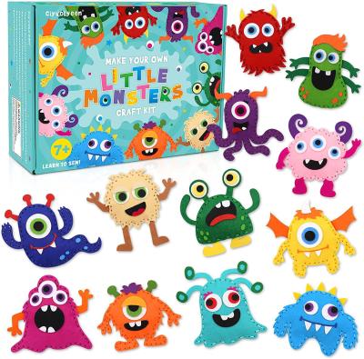 China felt DIY kindergarten toy gift sewing beginner sewing 12 pieces of little monster handmade kit f 20211119 for sale