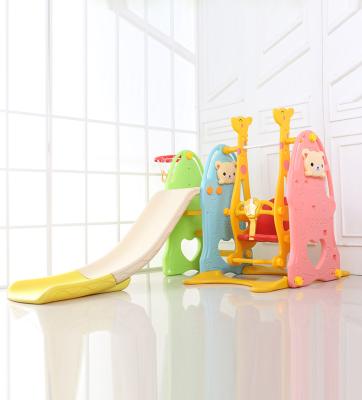 China Kindergarten Mini Color Baby Play House Indoor Plastic Slide and Swing Playground Toys Baby Slide for sale