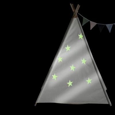 China Pure White Luminous Four-Bar Indoor Outdoor Play Kids Canvas Teepee Tent Kids Indian Tent for sale