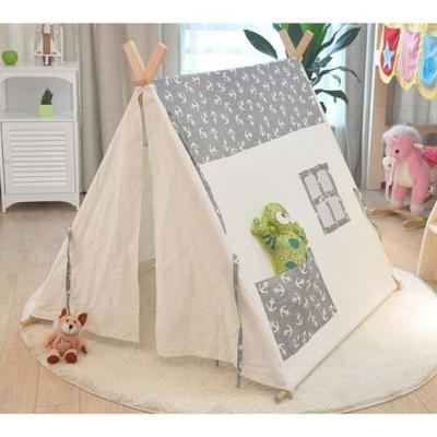 China Wholesale Outdoor Indoor Kids Play Tent Luxury Indoor Kids Play Tent Indian Teepee Tent Natural Cotton Canvas Kids for sale