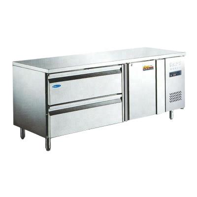 China Single-temperature Commercial AuchMc AM-U140D Stainless Steel Worktable 4 Door Drawer Refrigerator with 400L Large Capacity for sale