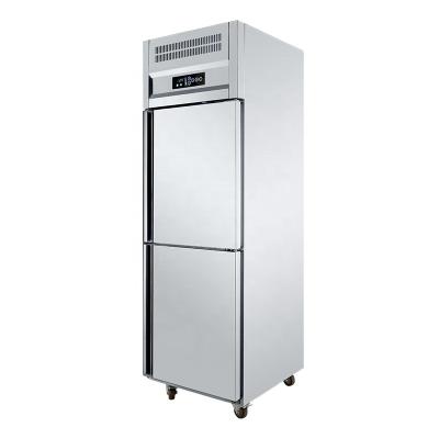 China AuchMc AM-U200 Series Restaurant 2 Doors Direct Double-temperature Cooling Stainless Steel Commercial Kitchen Refrigerator for sale