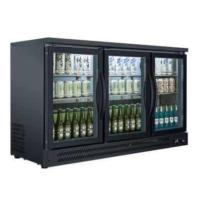 China AuchMc AM-M120 4 Door Bar Fridge Single-temperature Mini Fridge Small Display Freezer Glass Drink Cooler for sale