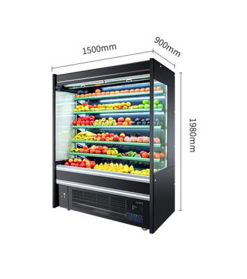 China Single-temperature AuchMc AM-C15 Air Supermarket Refrigerator Display Fridge Refrigerator Supermarket Store Open Front Showcase for sale