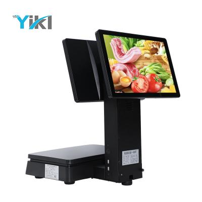 China SDK Grocery supermarket retail pos system integrated printing intelligent point of sale pos terminal integrated scale pos and scale for sale