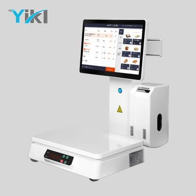 China SDK cashier weighing machine weight position scale combined with tag machine supermarket electronic balance touch position system for sale