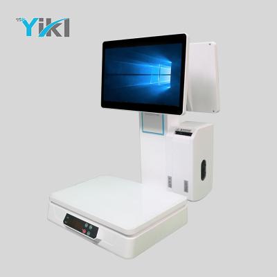 China SDK Cashier Weighing Machine POS Scale Combines Labeling Machine With 58 Printer Supermarket Electronic Scale Fruit Touch POS System for sale