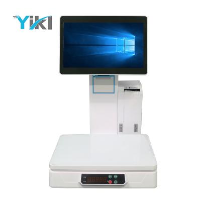 China SDK Cashier Weighing Machine POS Scale Combines Labeling Machine With 58 Printer Supermarket Electronic Scale Fruit Touch POS System for sale