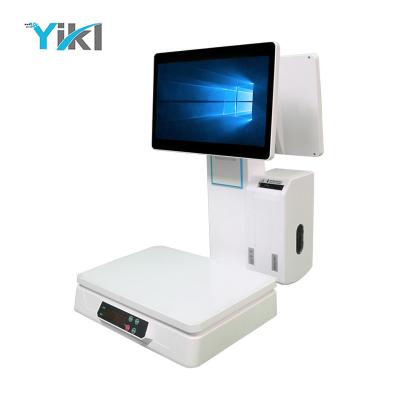 China SDK Cashier Weighing Machine POS Scale Combines Labeling Machine With 58 Printer Supermarket Electronic Scale Fruit Touch POS System for sale