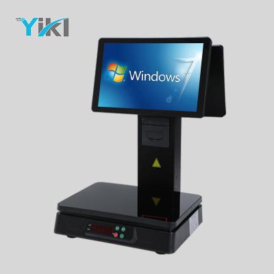 China SDK cash register weighing machine pos scale combined with 58 printer supermarket electronic scale fruit touch pos system for sale