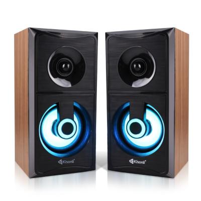 China Mini AC USB DC Powered Professional Active Wooden Speakers For Computer PC Laptop for sale