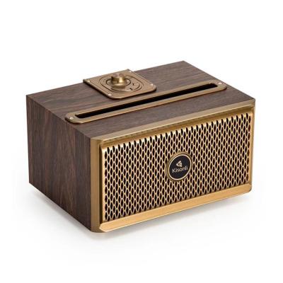 China Kisonli Mini Wooden Stereo Blue Tooth Speakers Wireless High Quality Portable Radio with FM for sale