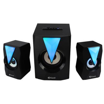 China Hot Selling No Tooth Multifunction Mini Speaker USB 2.1 RGB Multifunctional Notebook Composition Notebook Blue Speaker With LED Light for sale