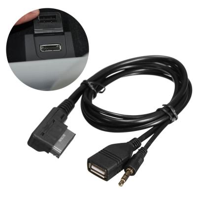 China AUX audio cable. Multimedia 3.5mm Car USB USB+Charger For Audi A6L A8L Q7 A3 A4L A5 A1 S5 Q5 for sale