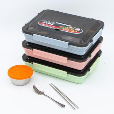 China Freshness Preservation SUS304 food container with 5 compartment click to go lunch box with bowl and lid for sale