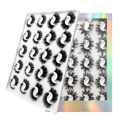 China Natural Long Private Label False Eyelashes Book Faux Mink Lashes 3D Lashes 20 Pairs 30 Pairs 40 Pairs Pound Custom False Eyelash for sale