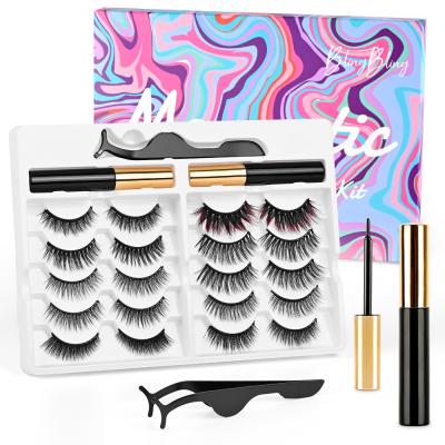 China Long Natural Magnetic 8d Lashes With Magnetic Eyeliner Kit Premium False Eyelashes Mink Lashes for sale