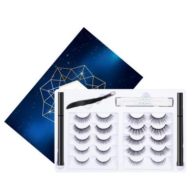 China Long Eye Wick Natural Waterproof Magnetic Latex Free Liquid Glue Eyeliner Eyeliner Magnetic Eyelash for sale