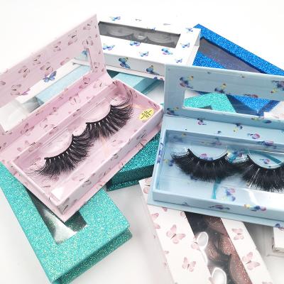 China Wholesale Seller Custom Lashese Real Mink With Case Packaging Thick With Case Blue Glue Eyel Lashess Lashstrip for sale