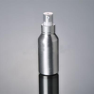 China 50ml Empty Cosmetic Silver Aluminum Cosmetic Bottle Essence Fine Mist Spray Pump Toner Travel Bottle for sale