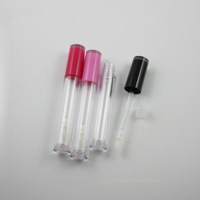 China Empty Eyelash 5.5ml Round Shaped White/Pink/Black Double Layer Lip Cover Cosmetic Packaging Plastic Tube Gloss Bottle for sale