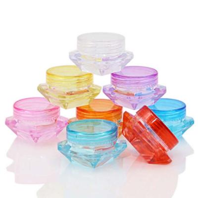 China Cosmetic 3g 5g Mini Empty Colorful Shaped Cosmetic Containers Packaging Small Cream Sample Plastic Jar for sale