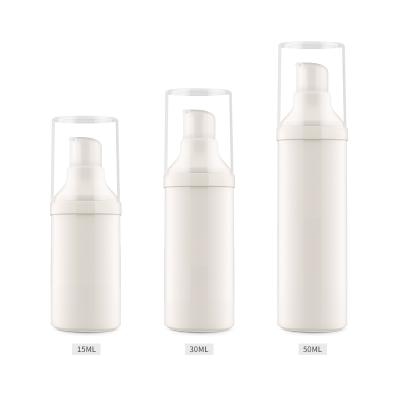 China 15ml/30ml/50ml Personal Care Apricot PP Vacuum Loop Bottle Emulsion Cosmetics Container Travel Plastic Bottles With Clear Cap for sale