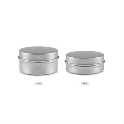 China 10g 20g Recyclable Empty Silver Cosmetics Creams Container Bottles Wholesale Aluminum Metal Jar With Lid for sale