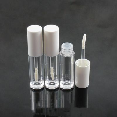 China White Spot Brush 5ml Cylinder Lip Gloss Bottles Luxury Empty Eyeline Plastic Tube for sale