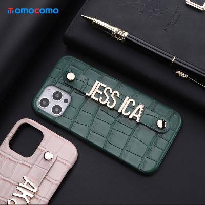 China Dropship Leather Phone Case Call Luxury Crocodile Leather Phone Case For iphone 11 12 pro Max Mini 7 8 plus X XR XS Max Diamond Metal Letters Cover for sale