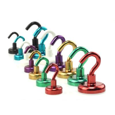 China Industrial Magnet Powerful Colorful Magnetic Hook Neodymium Pot Magnet with Hook for sale