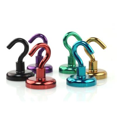 China Industrial Magnet Magnetic hooks with strong suction Magnetic hooks for wall Heavy duty NdFeB magnetic hook Custom design for sale