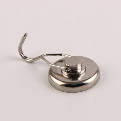 China Industrial Magnet Stainless Steel NdFeB Reversible Magnetic Swivel Hook Holder for sale