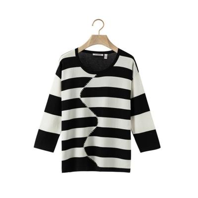 China Fashion Autumn Anti-pilling Colorful Striped Sweaters 2022 Knitwear Hoodie For Women Stripe Pullovers Fall for sale