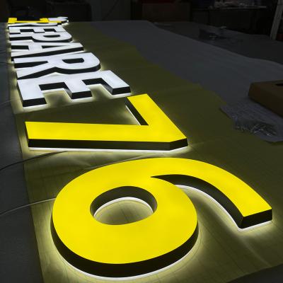 China Buildings Letter Sign Metal Signage 3D Channel Letter Customs Lead Outdoor Luminous Acrylic Sign For Advertising for sale