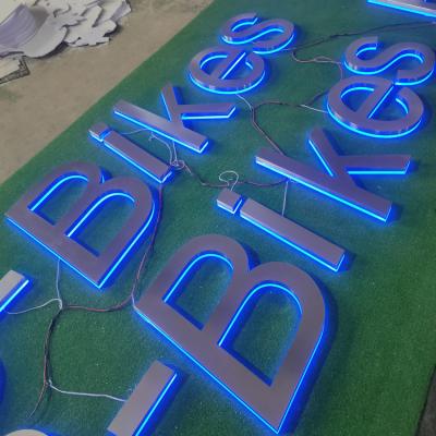 China High Quality 3D Stainless Steel Outdoor Board Logo Signs Metal Light Led Buildings Letters Custom Logo Sign For Store for sale