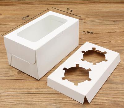 China White Food Grade Card Paper Cupcake Boxes for sale