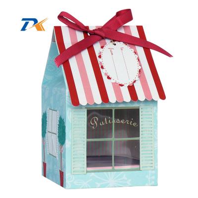 China Lovely Recyclable Wholesale Cupcake House Shaped Custom Cupcake Gift Boxes for sale