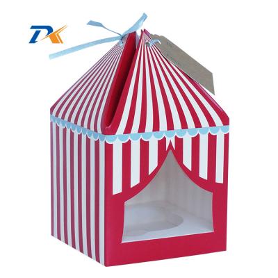 China Lovely Recyclable Wholesale Cupcake House Shaped Custom Cupcake Gift Boxes for sale