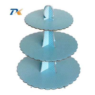 China Party Decoration 3 Tier Cupcake Paper Holder, Wedding Birthday Party Decoration Paper Cake Stand for sale