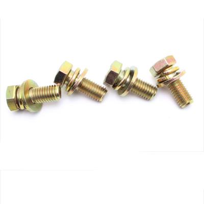 China Grade10.9 Color Zinc Cross Recessed Composite Screws Hex Head Combination Screw for sale