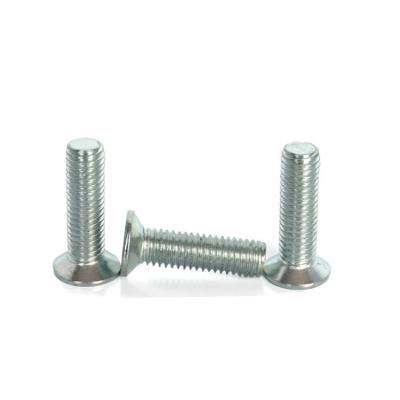 China DIN965 Carbon steel Blue-white zinc Cross countersunk head screw Cross Recessed Countersunk Head Screws for sale