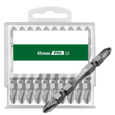 中国 Double ended screw bits S2 65mm 110mm cross screwdriver bit of ph2  slotted screwdriver bits 販売のため