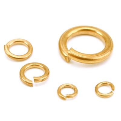 China DIN125 DIN127 GB93 Brass Copper Spring Lock Washers Metric H65 Brass Spring Washer Te koop