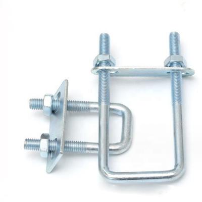 China DIN3570 Customized Various Sizes Supported Piping Connector Cross Double U-shaped Pipe Clamp U Bolts for sale