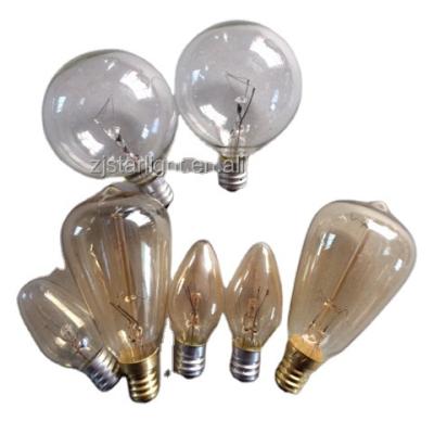 China Brass Incandescent Edison Bulb C7 15W G50 25W ST38 40W E12 Light Bulb Clear for sale