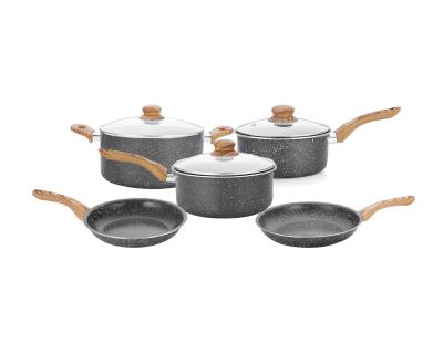 China Sustainable Aluminum Nonstick Wok Set Frying Pan Steak Pan Set for sale