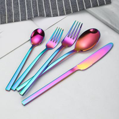 China Sustainable high quality custom 430 5 sets stainless steel fork spoon knife sets hotel restaurant cutlery for home for sale