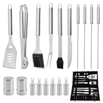 China Hot Selling Special Easily Cleaned Handle 410 18sets Material 420 Cooking BBQ Tool Kit BBQ Tools Stainless Steel BBQ Tools for sale